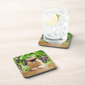 Kat met glas wijn bier onderzetter (Rechterzijde)