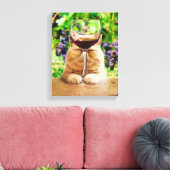 Kat met glas wijn canvas afdruk (Insitu (Woonkamer))