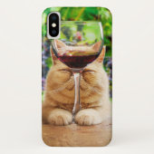 Kat met glas wijn Case-Mate iPhone case (Achterkant)