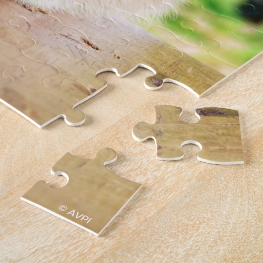 Kat met glas wijn legpuzzel (Zijkant)