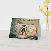 Kat met Glazen: De grappige Kaart van de (Gele Bloem)