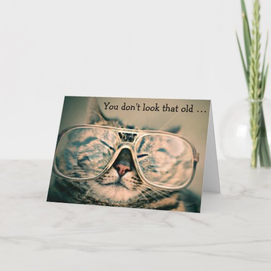 Kat met Glazen: De grappige Kaart van de (Voorkant)