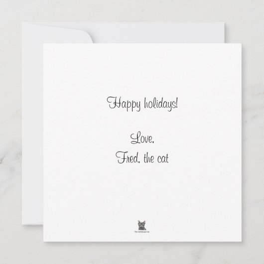 Kat met Green Eyes Flat Square-kerstkaart Kaart (Achterkant)