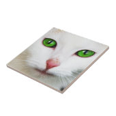 Kat met Green Eyes Tile Tegeltje (Zijkant)