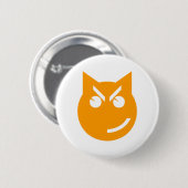 Kat met grijnzende emoji ronde button 5,7 cm (Voorkant /achterkant)