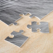 Kat met grijze tablet met blauwe ogen legpuzzel (Zijkant)