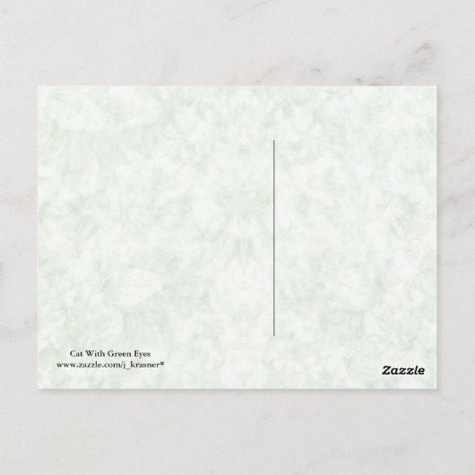 Kat met groene ogen briefkaart (Achterkant)