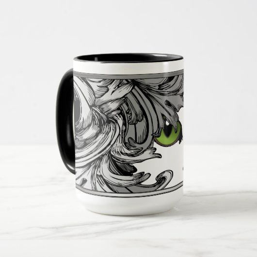 Kat met groene ogen mok (Voorkant links)