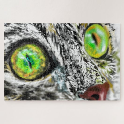 Kat met groene ogen Puzzle Gift Legpuzzel (Horizontaal)