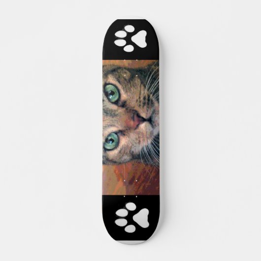 Kat met groene ogen skateboard (Voorkant)