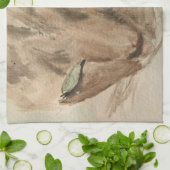 Kat met groene ogen Tea Towel Theedoek (Gevouwen)