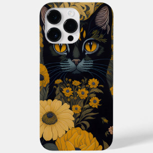 Kat met grote ogen voor de bloemen Case-Mate iPhone 14 pro max hoesje