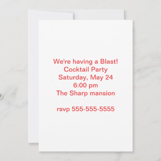 Kat met Guitar-uitnodiging Kaart (Achterkant)