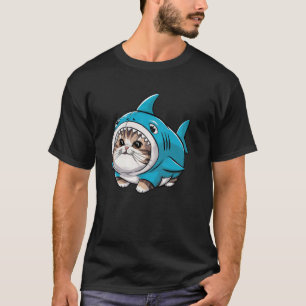 Kat met haaienpakje Schattige grappige kitten zwem T-shirt