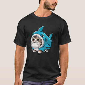 Kat met haaienpakje Schattige grappige kitten zwem T-shirt