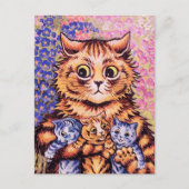 Kat met haar Kittens Louis Wain Briefkaart (Voorkant)