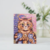 Kat met haar Kittens Louis Wain Briefkaart (Staand voorkant)