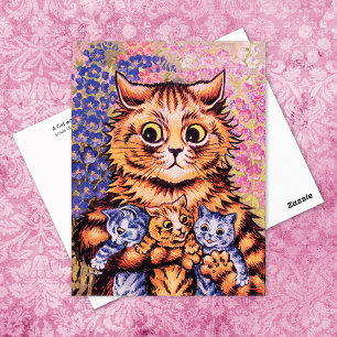 Kat met haar Kittens Louis Wain Briefkaart
