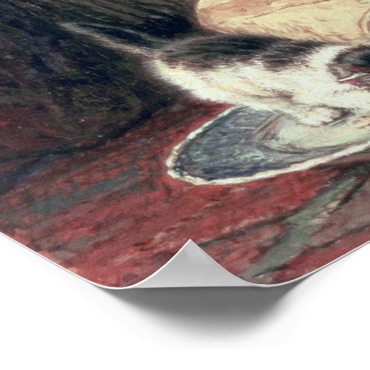 Kat met haar Kittens op een kussen Poster (Hoek)