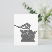 Kat met hand van menselijk skelet - Kies achterkle Briefkaart (Staand voorkant)