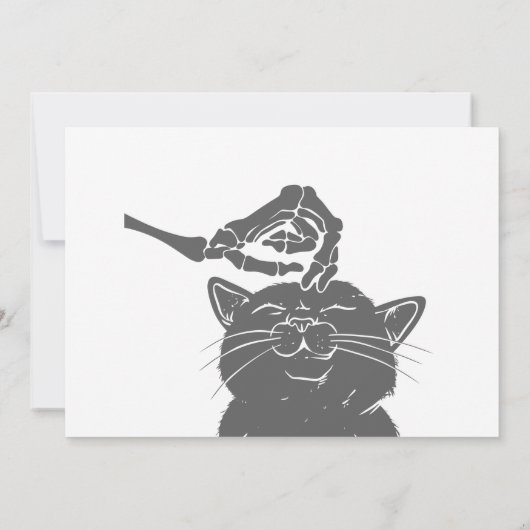 Kat met hand van menselijk skelet - Kies achterkle Kaart (Achterkant)