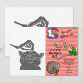 Kat met hand van menselijk skelet - Kies achterkle Kaart (Voorkant / Achterkant)