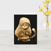 Kat met handschoenen kaart (Gele Bloem)