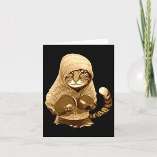 Kat met handschoenen kaart