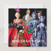 KAT MET HARLEQUIN PET EN MASKERADE PARTIJMASKERS KAART (Voorkant)