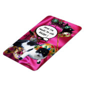 KAT MET HARLEQUIN PET EN MASKERADE PARTIJMASKERS MAGNEET (Linkerzijde)