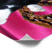 KAT MET HARLEQUIN PET EN MASKERADE PARTIJMASKERS POSTER (Hoek)