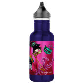 KAT MET HARLEQUIN PET EN MASKERADE PARTIJMASKERS WATERFLES  (Rechts)