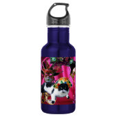 KAT MET HARLEQUIN PET EN MASKERADE PARTIJMASKERS WATERFLES  (Voorkant)