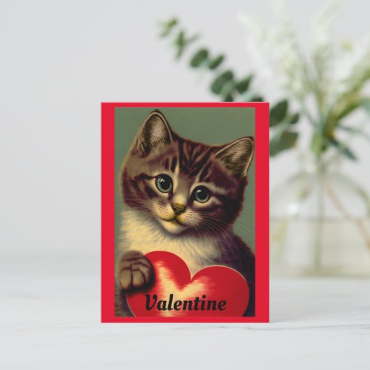  kat met hart Briefkaart (Staand voorkant)