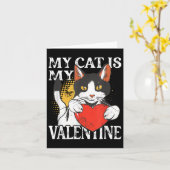 Kat Met Hart Mijn Kat Is Mijn Valentijn Kaart (Gele Bloem)