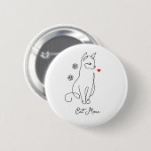Kat met hartbadge ronde button 5,7 cm (Voorkant /achterkant)