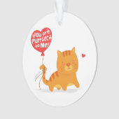 Kat met hartballon ornament (voorkant)