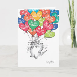 KAT MET HARTBALLOONS Valentijns door Boynton Feestdagen Kaart