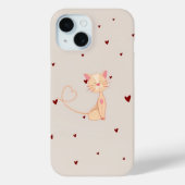Kat met harten Case-Mate iPhone case (Achterkant)