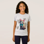 Kat met hartjes T-shirt (Voorkant volledig)