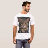 Kat met headset t-shirt (Voorkant volledig)