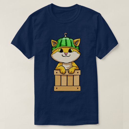 Kat met hek en watermeloen t-shirt (Design voorkant)