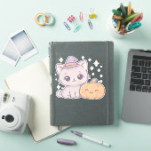 Kat met heks Pet en lachende pompoen Schattige Spo Sticker (iPad Cover)