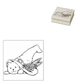 kat met hekse pet - zegel rubberstempel (Gestempeld)