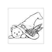 kat met hekse pet - zegel rubberstempel (Afrduk)