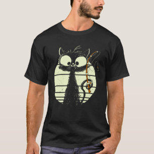 Kat Met Hengel Visserij Kat Cute Kat T-shirt
