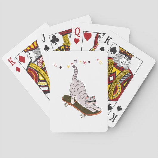 Kat met het bord pokerkaarten (Achterkant)