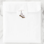Kat met het bord ronde sticker (Tas)