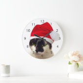 Kat met het Pet van de Kerstman Grote Klok (Huis)