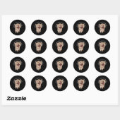 Kat met hoofdtelefoon meme ronde sticker (Vel)